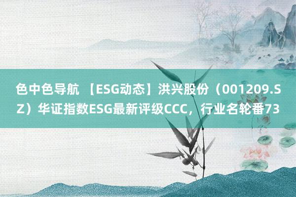 色中色导航 【ESG动态】洪兴股份（001209.SZ）华证指数ESG最新评级CCC，行业名轮番73