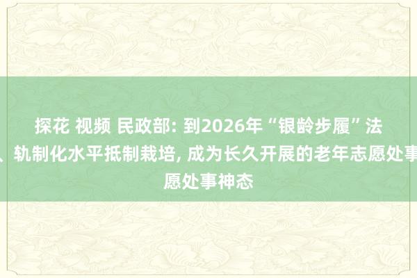 探花 视频 民政部: 到2026年“银龄步履”法式化、轨制化水平抵制栽培， 成为长久开展的老年志愿处事神态