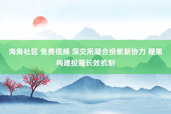 海角社区 免费视频 深交所凝合投教新协力 鞭策构建投服长效机制