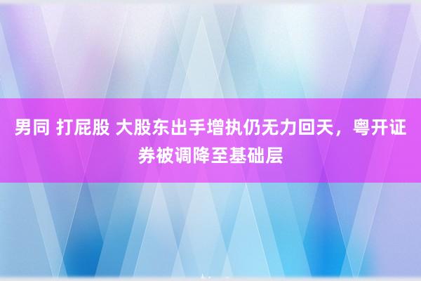 男同 打屁股 大股东出手增执仍无力回天，粤开证券被调降至基础层