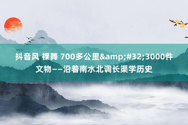 抖音风 裸舞 700多公里&#32;3000件文物——沿着南水北调长渠学历史