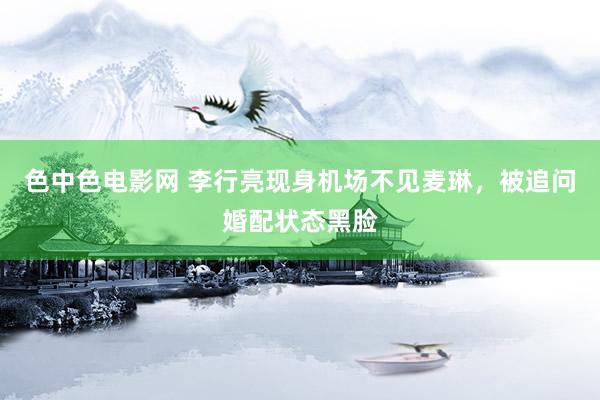色中色电影网 李行亮现身机场不见麦琳，被追问婚配状态黑脸
