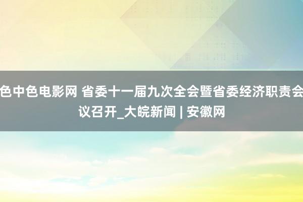 色中色电影网 省委十一届九次全会暨省委经济职责会议召开_大皖新闻 | 安徽网