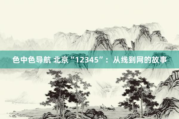 色中色导航 北京“12345”：从线到网的故事