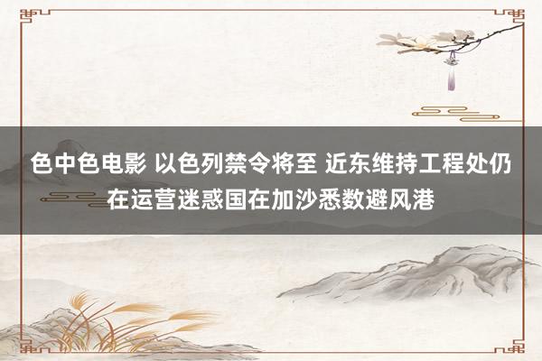 色中色电影 以色列禁令将至 近东维持工程处仍在运营迷惑国在加沙悉数避风港