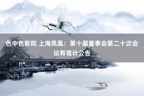 色中色影院 上海凤凰：第十届董事会第二十次会议有诡计公告
