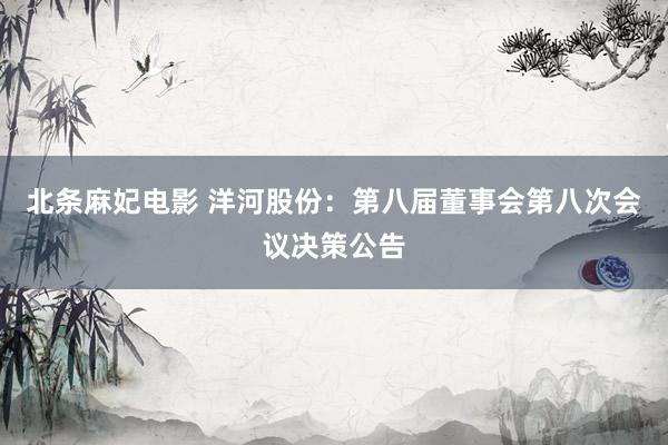 北条麻妃电影 洋河股份：第八届董事会第八次会议决策公告