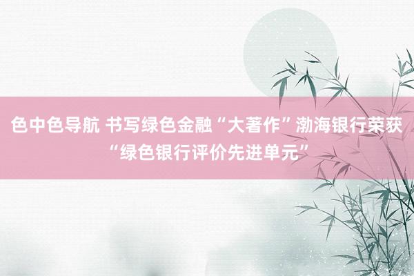色中色导航 书写绿色金融“大著作”渤海银行荣获“绿色银行评价先进单元”