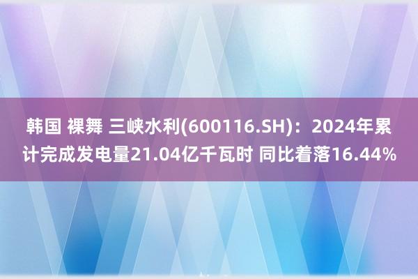 韩国 裸舞 三峡水利(600116.SH)：2024年累计完成发电量21.04亿千瓦时 同比着落16.44%